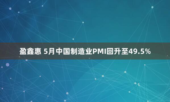 盈鑫惠 5月中国制造业PMI回升至49.5%